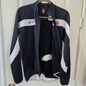 Castelli Cycling Track Jacket Mens Large black sports long sleeve  full-zip